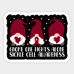 Gnome One Fights Alone Sickle Cell Awareness Sticker
